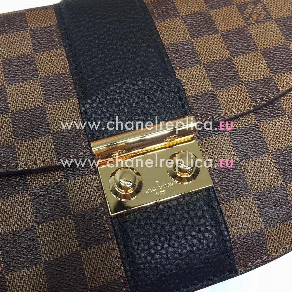 Louis Vuitton Wight Coated Damier Ebene Canvas Gold Chain Bag N64419