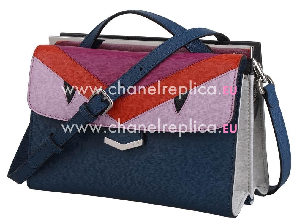 Fendi Demi Jours Patchwork Blue-Peach Red-Orange-Pink 8BT245-1