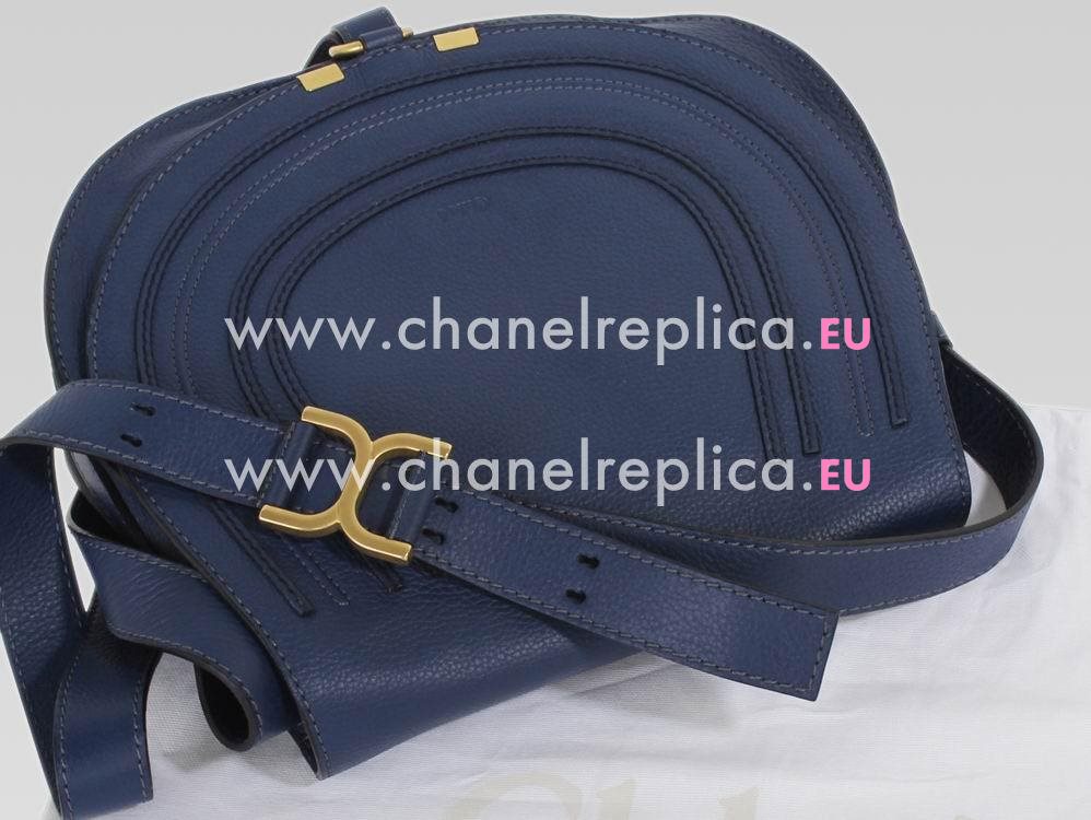 CHLOE Large Marcie Calfskin Crossbody Bag Royal Navy C452867