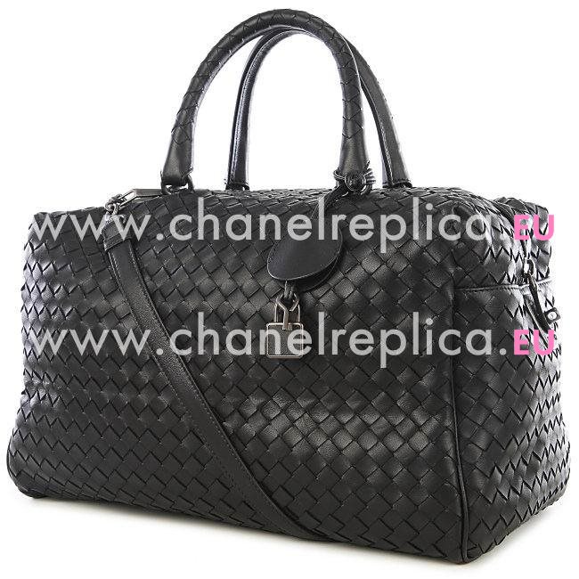 Bottega Veneta Classic Nappa Leather Woven Bag Black B5356607