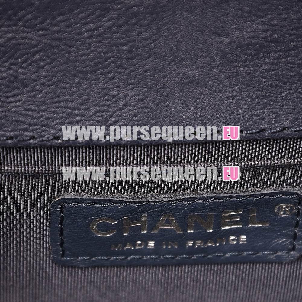 Chanel Calfskin Quilted Medium Top Handle Boy Flap Blue CH7821569