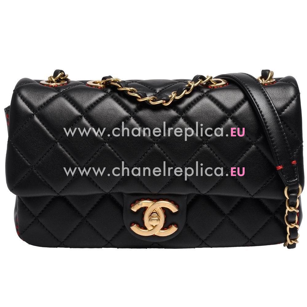 Chanel Lambskin Reissue Anti-Gold Hardware Shouldbag Black A81900C9