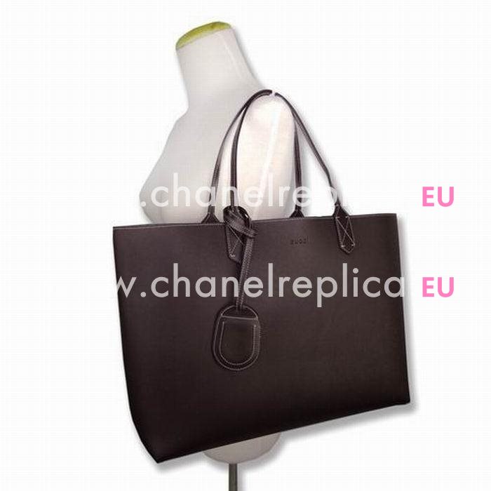 Gucci Calfskin Two Sided Tote Bag In Khaki Dark Coffee G5594604