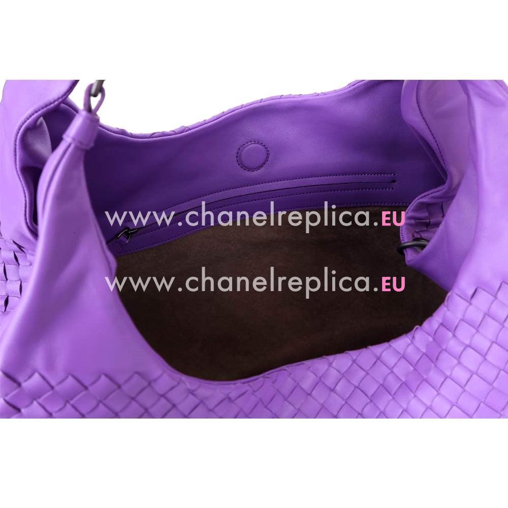 Bottega Veneta Campana Nappa Woven Large Shouldbag Purple B9110304