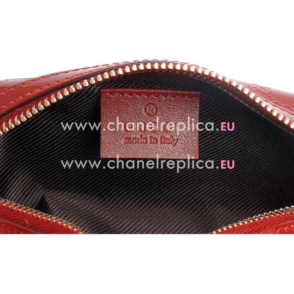 Gucci Classic Micro Guccissima GG Calfskin Patent Leather Bag In Red G554914