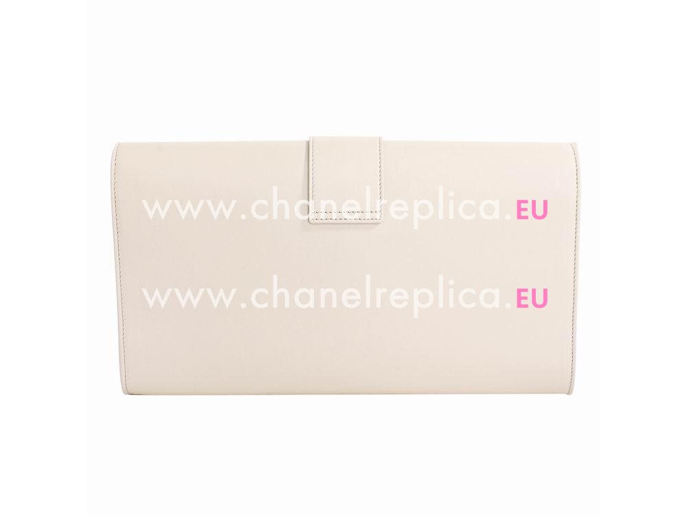 YSL Saint Leather Paris Y Calfskin Wallets In White YSL5244075