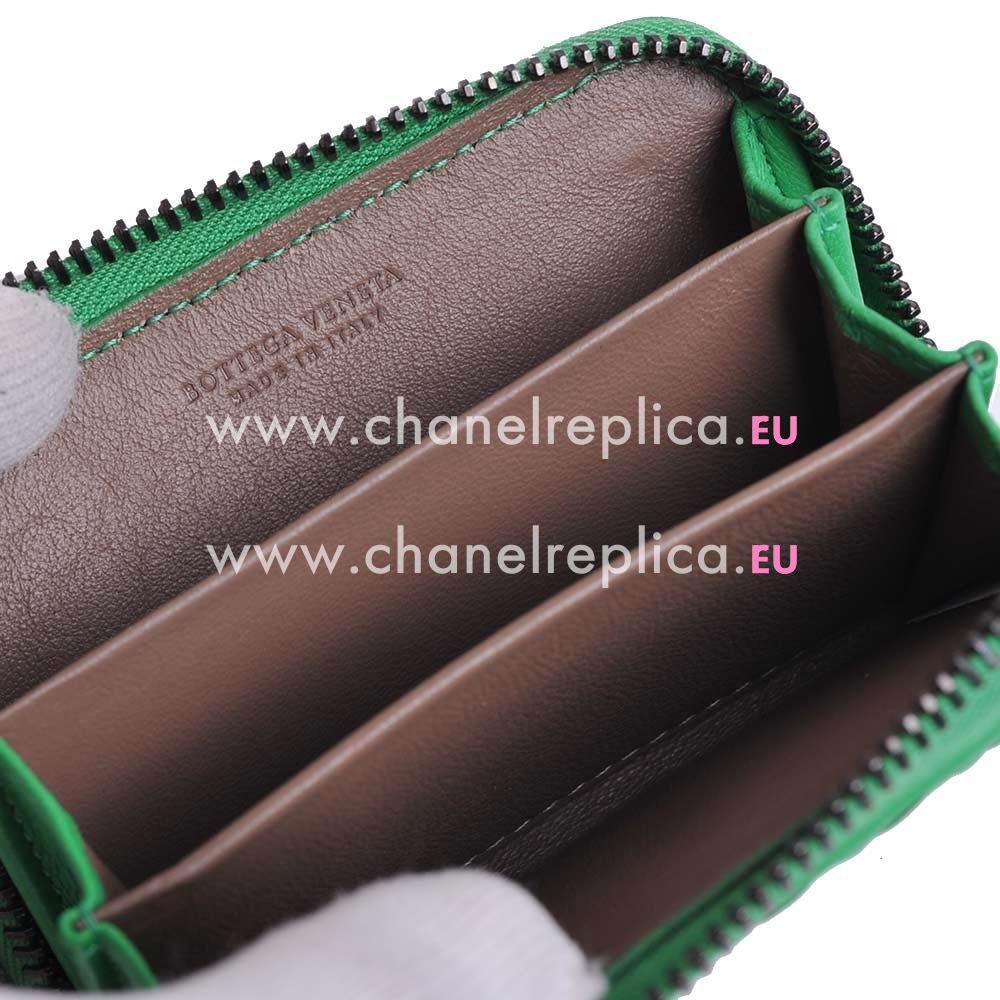 Bottega Veneta Classic Weave Nappa Wallet In Green BV6112906
