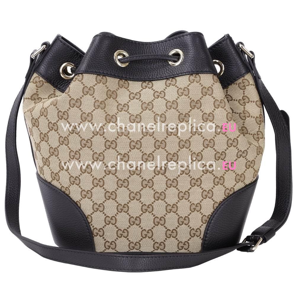 Gucci Classic GG Calfskin Weaving Shoulder Bag In Black G559453