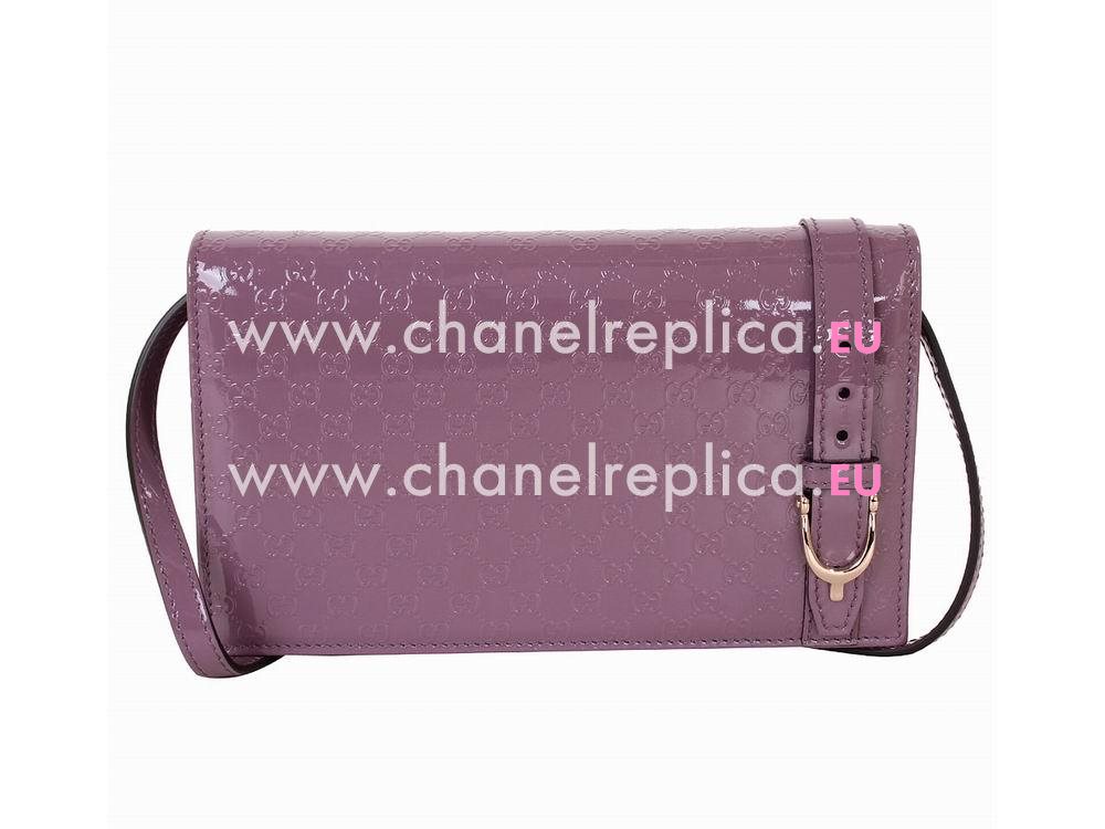 Gucci Classic GG Calfskin Leather Clutch In Purple G354086