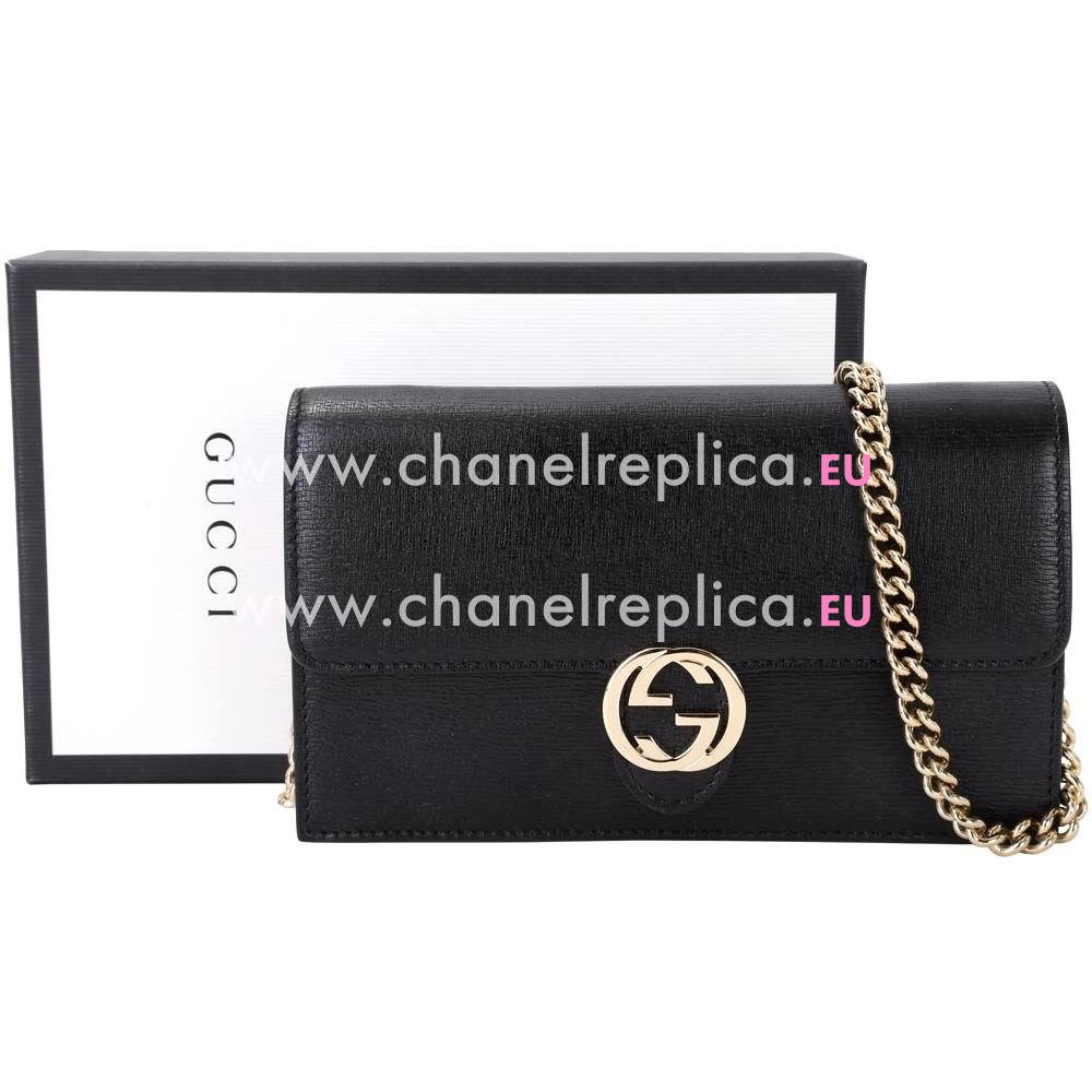 Gucci Icon GG Calfskin Leather Clutch In Black G554924