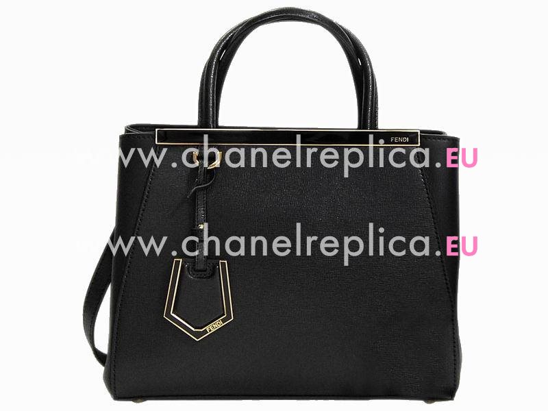 Fendi Petite 2Jours Cowhide Hand/shouldbag Black F508680