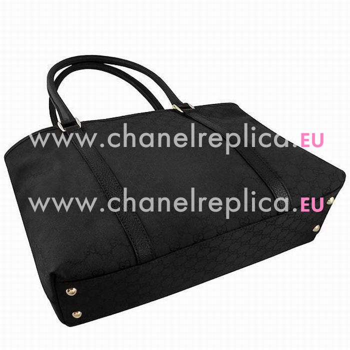 Gucci Classic GG Nyion Leather Bag In Black G5171242