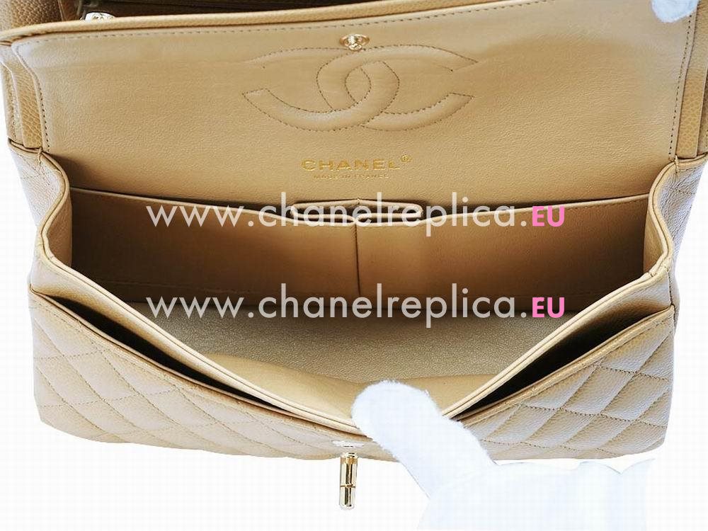 Chanel Caviar Medium Double Flap Bag Camel(Silver) A01112CMS