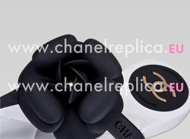 Chanel Camellia Flip-Flops Sandal In Black&White 264286