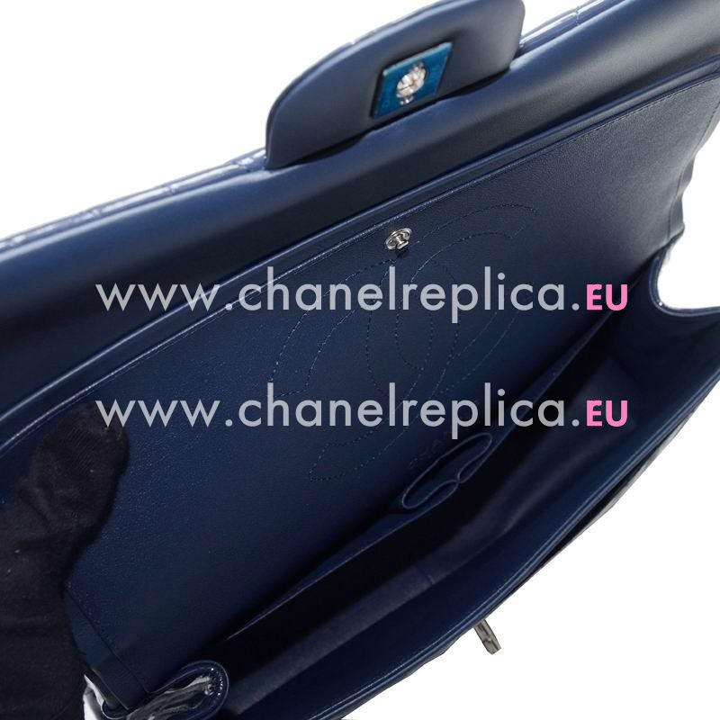 Chanel Patent Leather V Jumbo Size Coco Flap Bag Dusty Blue A58600VGBLUEV