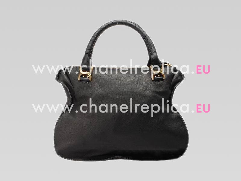 CHLOE Marcie Large Calfskin Single Handle ShouldBag Black C446279