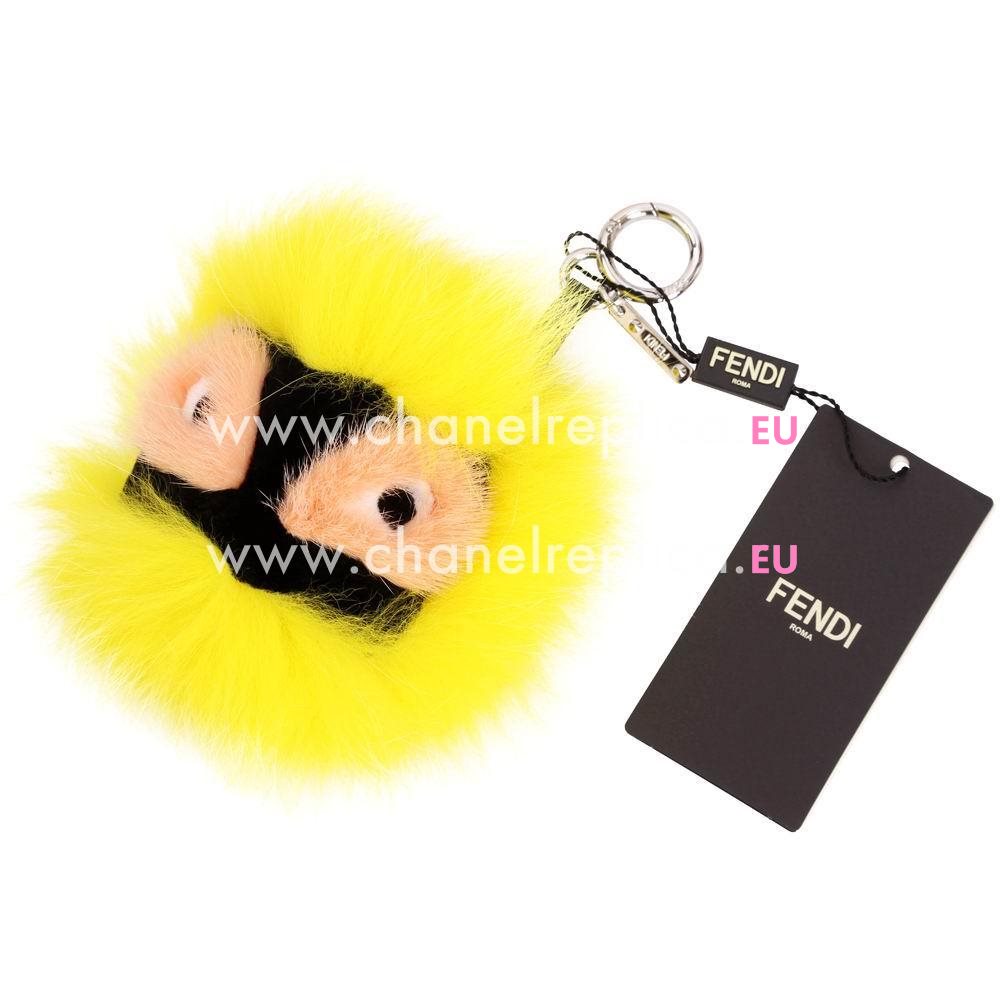 FENDI Flashy Bag Bugs The Fox Pandent Black/Yellow F6122805