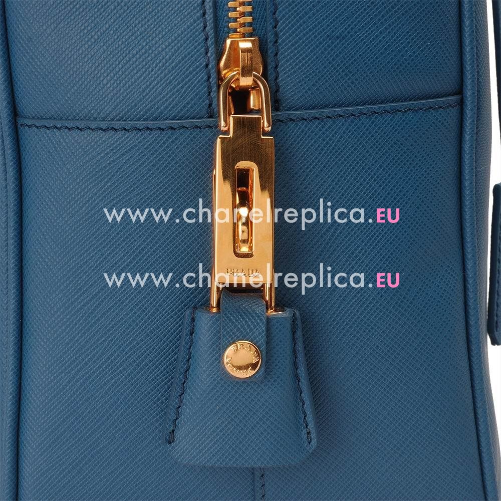 Prada Saffiano Lux Triangle Logo Epsom Bag Cornflower Blue PR771729