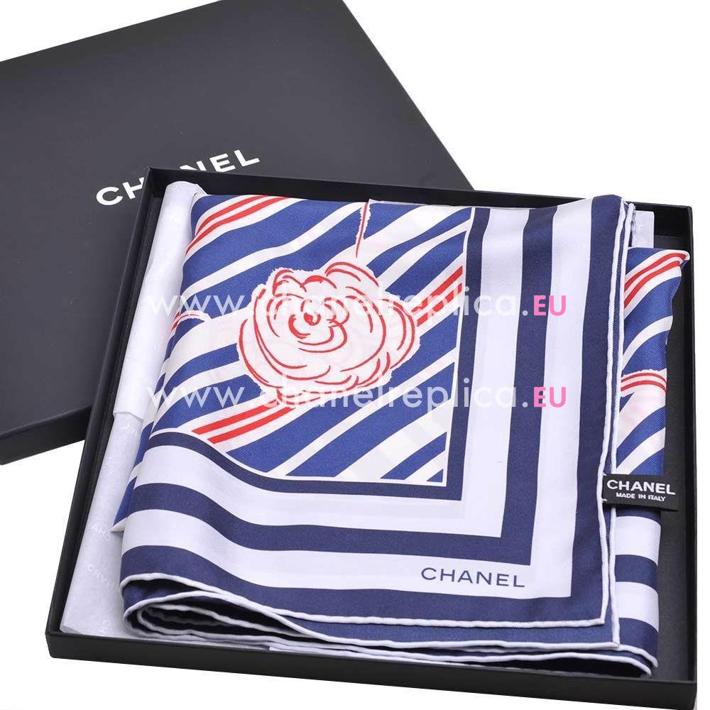 CHANEL Classic CC Logo Velutum Scarf In Blue C6102801