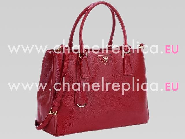 Prada Saffiano Lux Triangle Logo Handhand Red PR43926