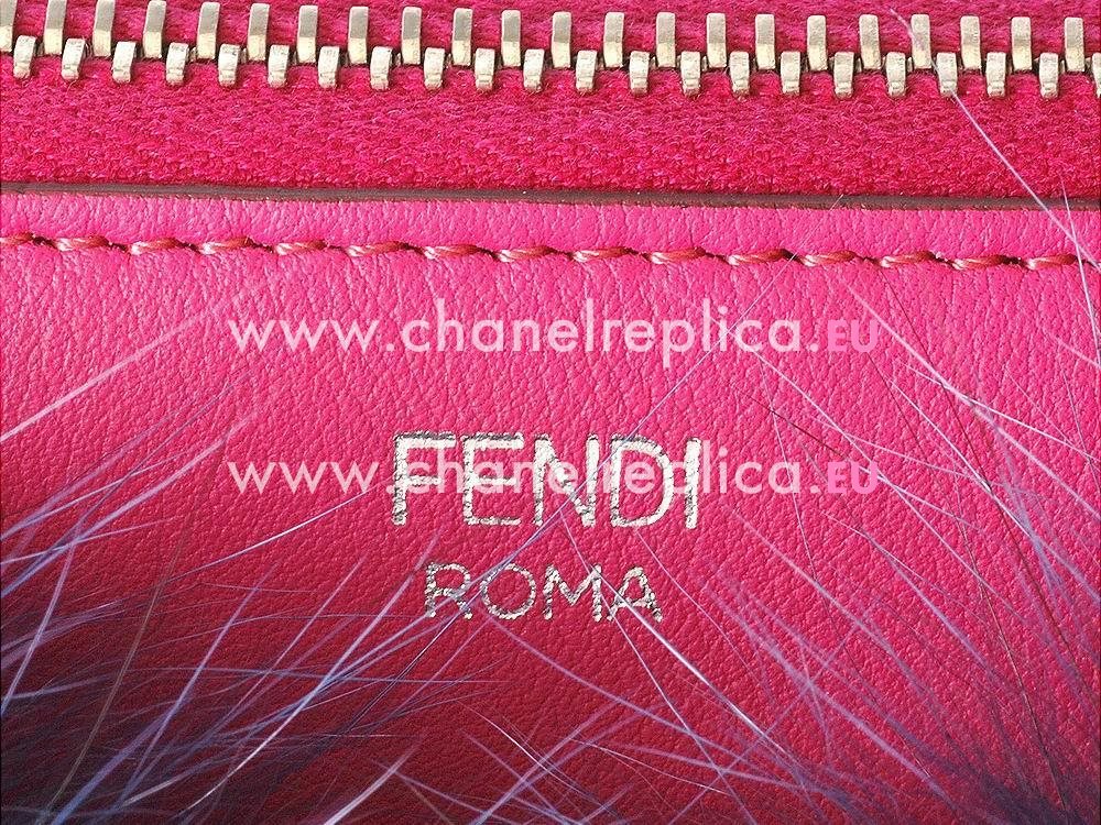 Fendi Petite 2Jours Bag Bugs Cowhide Hand/shouldbag Peach Red/Blue F1548671