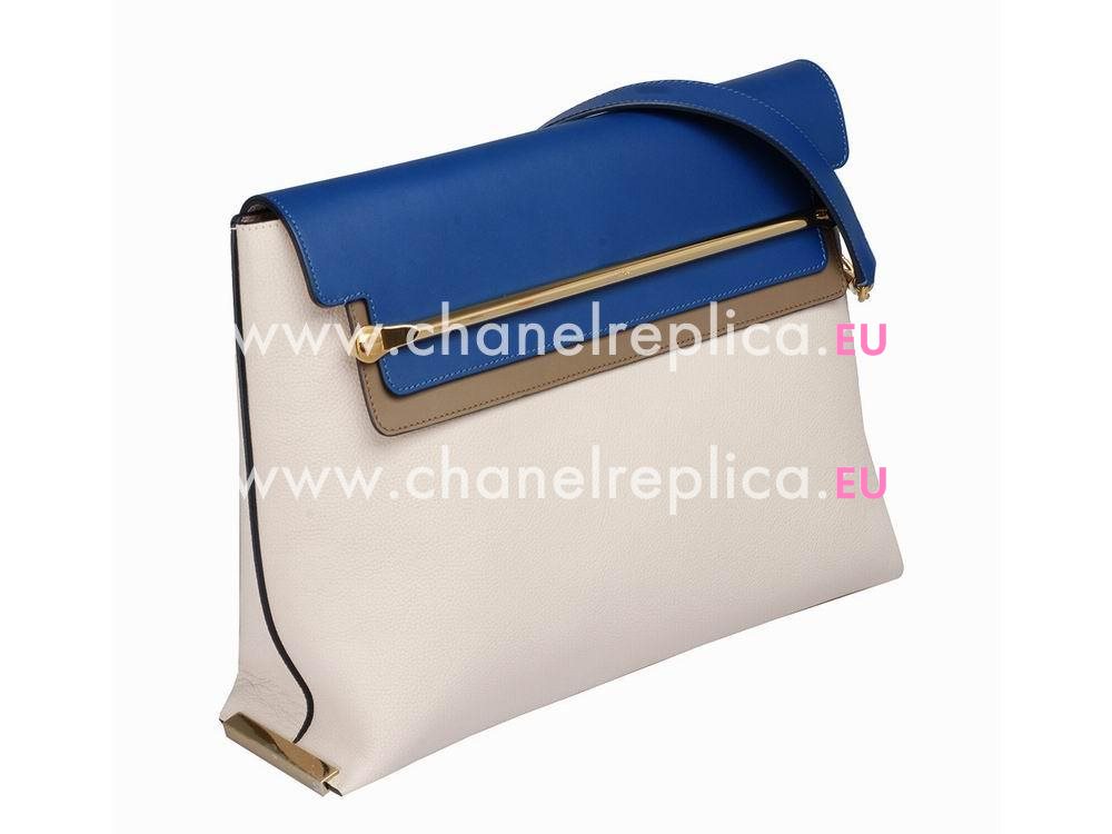 Chloe CLARE Calfskin Hand Bag In Blue CL53980