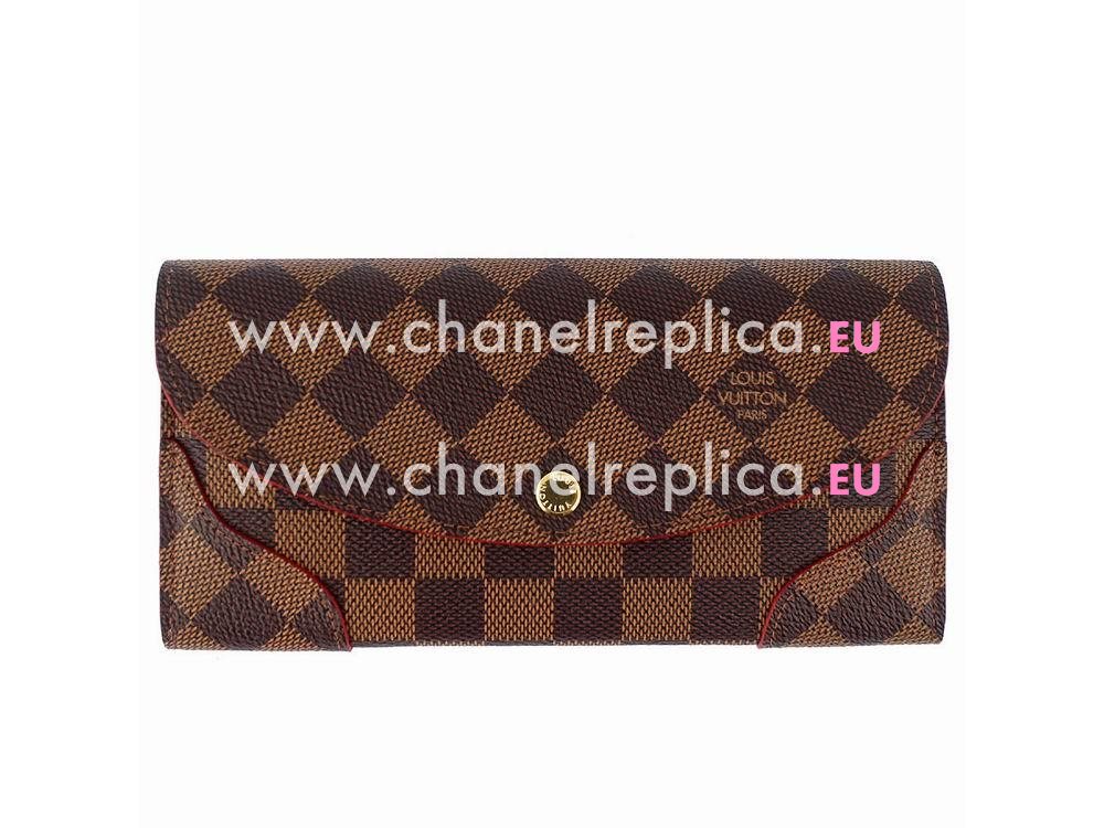 Louis Vuitton Damier Ebene Canvas Caissa Wallet Cherry N61221