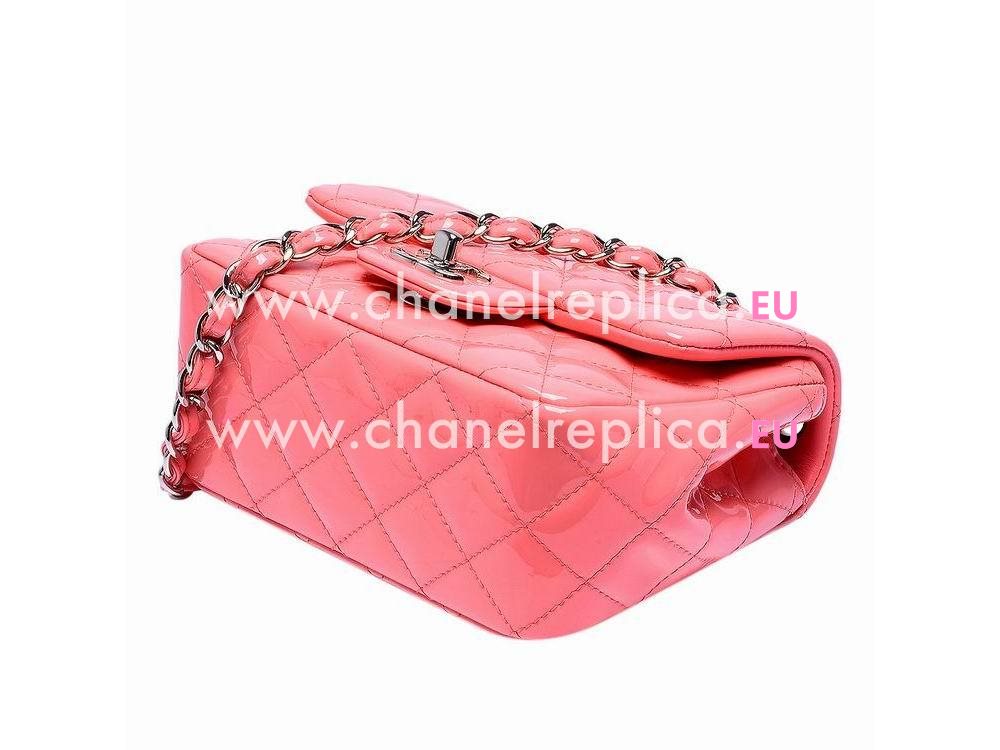 Chanel Mini Coco 2.55 Patent Flap Bag Hot Pink(Silver) A35226