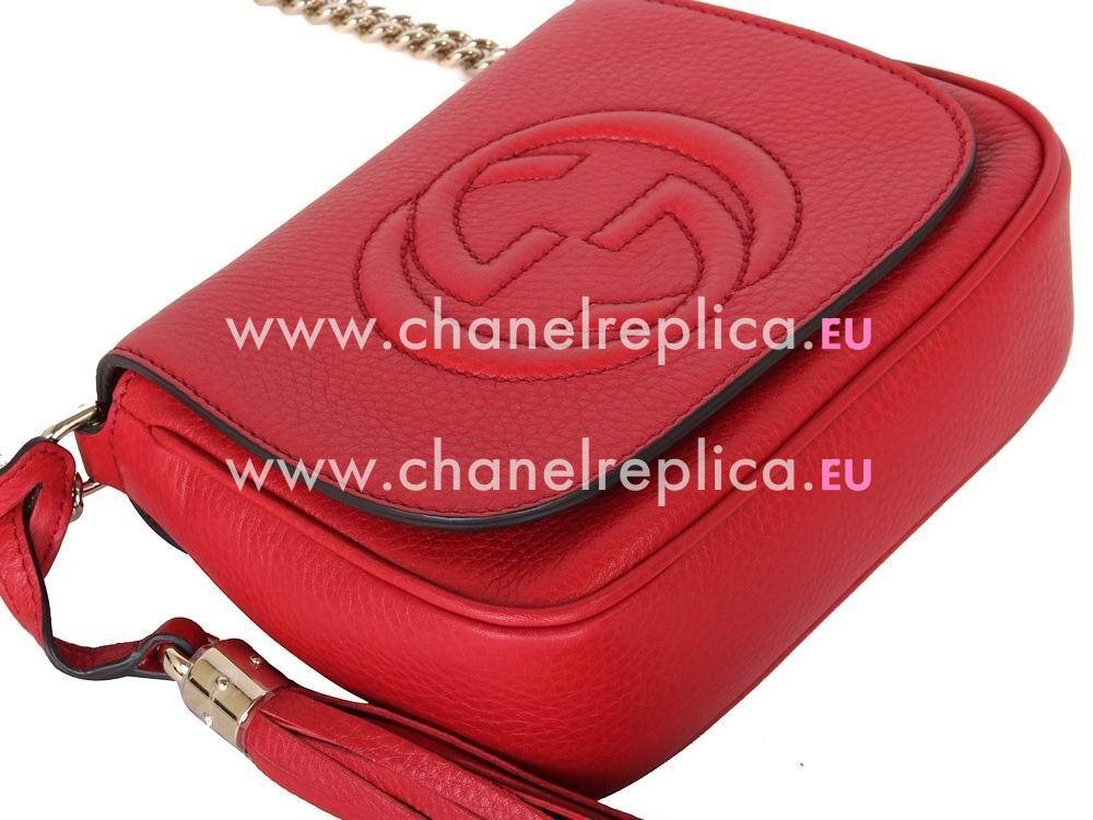 Gucci Soho Disco Caviar Calfskin Bag In Red G323190