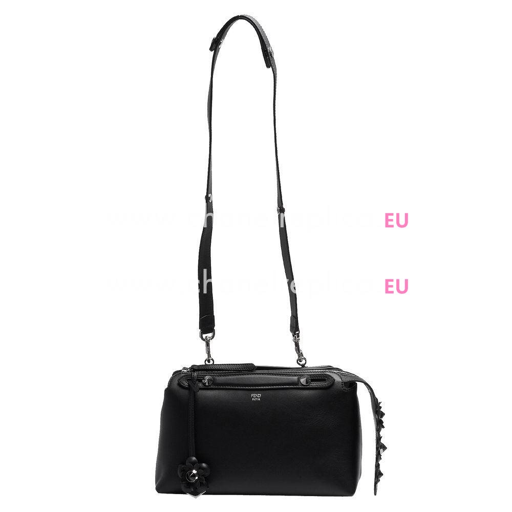 Fendi By The Way Calfskin Handle/Shoulder Boston Bag Black F6120709