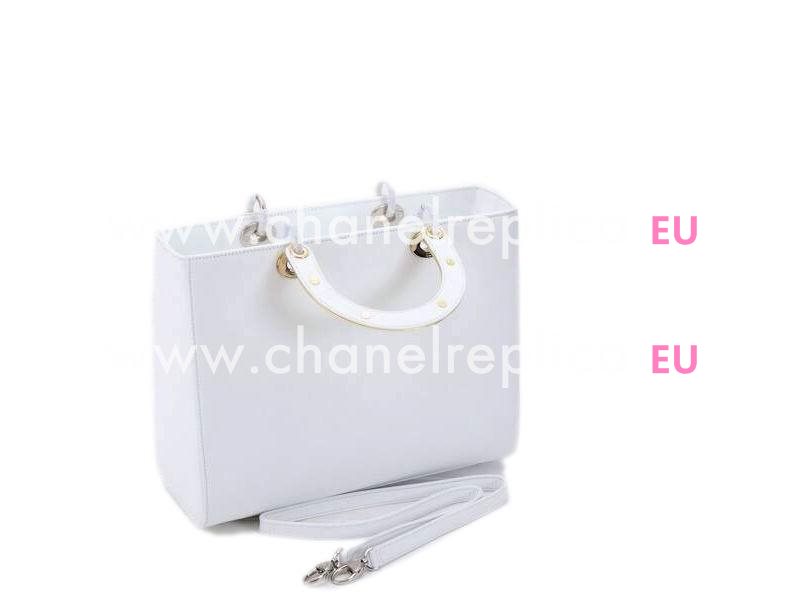 Lady Dior Lambskin With Medals Bag In White 164658