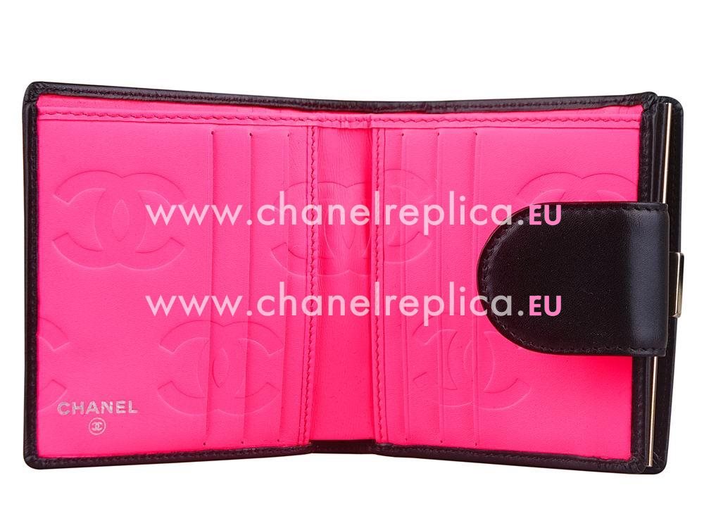 Chanel Lambskin Cambon Black and White CC Wallet A26720BAW