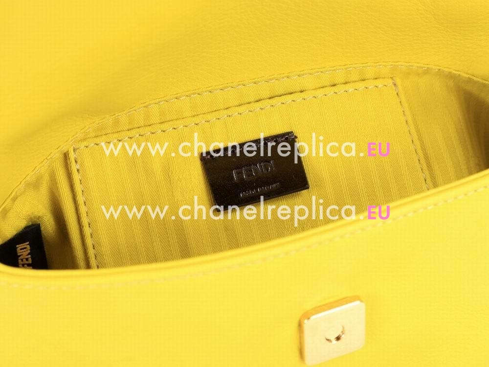FENDI Fendista Calfskin Mini Chain Bag Yellow F540902