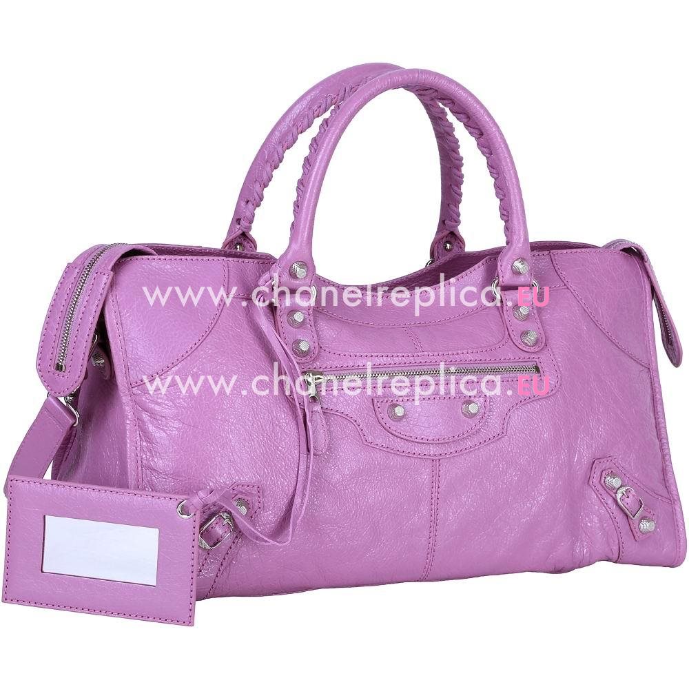 Balenciage Pomple Lambskin Silvery hardware Bag Pink Purple B2055075