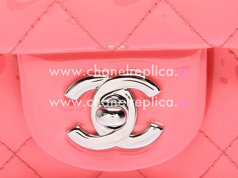 Chanel Mini Coco 2.55 Patent Flap Bag Hot Pink(Silver) A35226