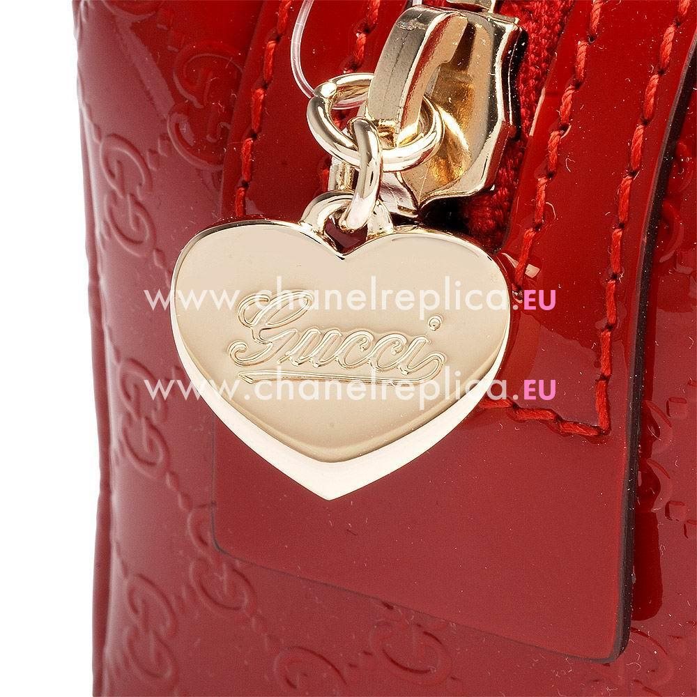 Gucci Classic Micro Guccissima GG Calfskin Patent Leather Bag In Red G554914