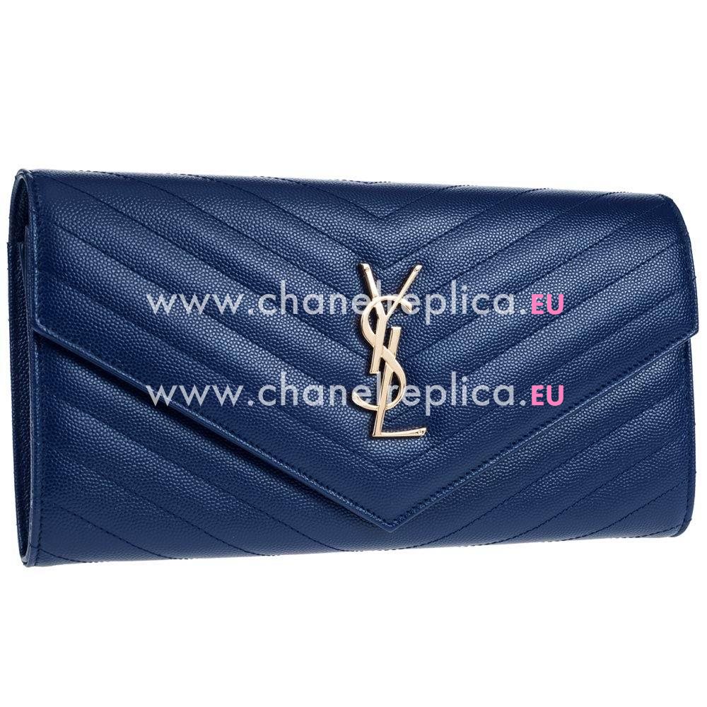 YSL Saint Laurent Caviar Calfskin Y HandBag In Blue YSL5780106