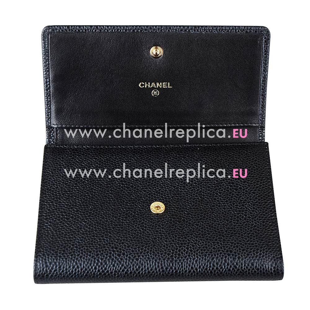 Chanel Classic CC Logo Caviar Calfskin Wallet Black C7041602
