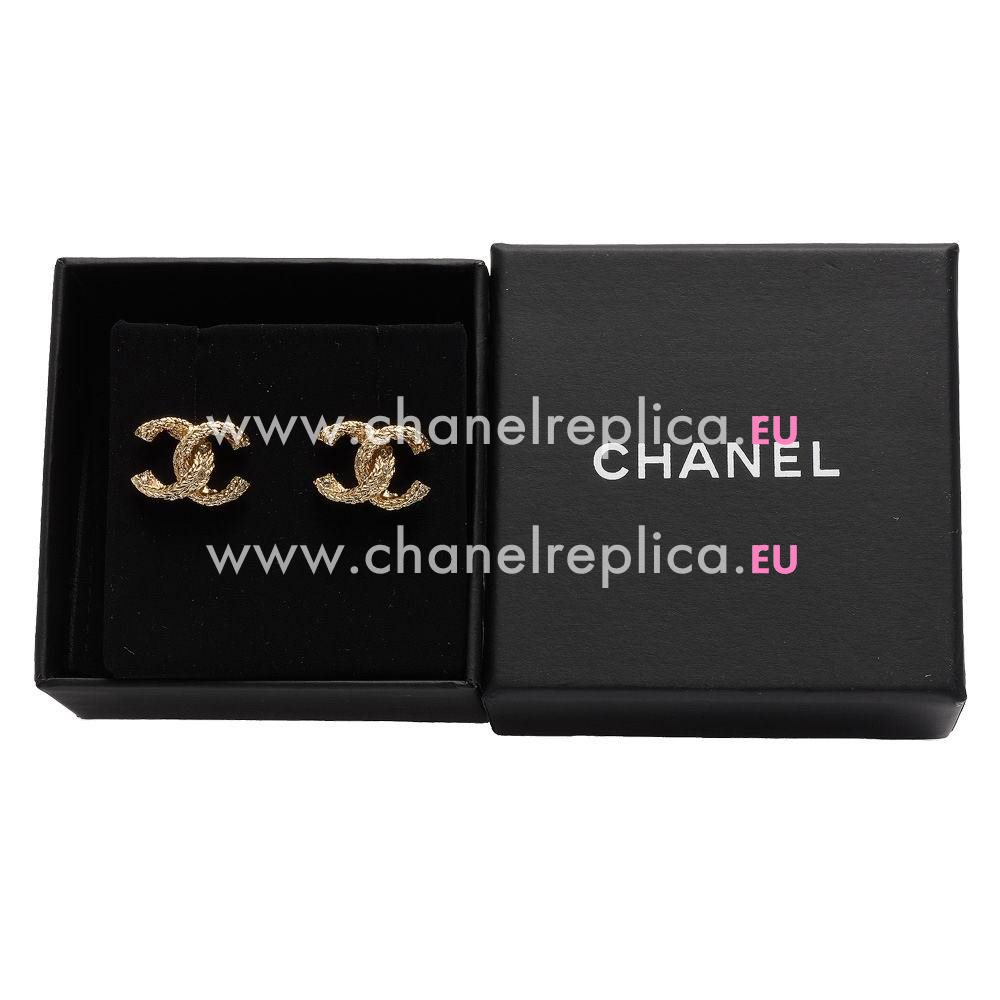 Chanel CC Logo Metal/Crystal Earring Gold FC427443