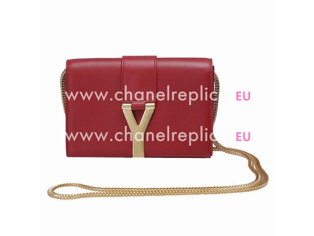 YSL Saint Laurent Cabas Pochette Y Calfskin Bag In Red YSL5184603