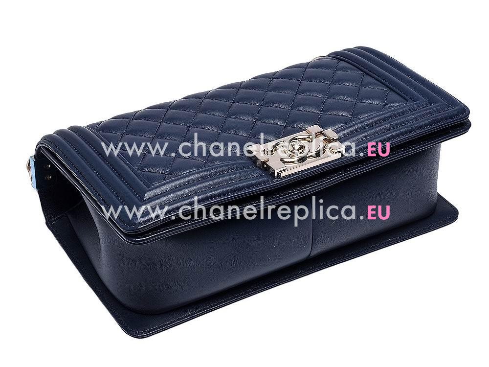 Chanel Lambskin Medium Boy Bag Navy Blue A829118