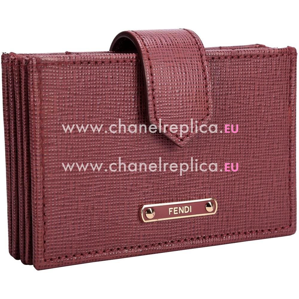 FENDI Calfskin Card Bag Deep Red F5712769