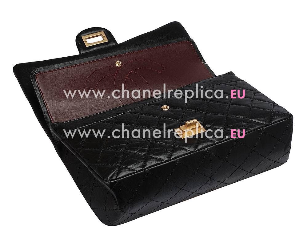 Chanel Jumbo Aged Calfskin Bag in Black(Antique-Gold) A12456AG