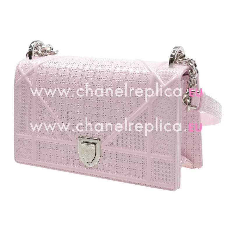 Christian Dior Small Diorama Bag Patent Leather Pink Silver-tone Lock M0421PVAD065