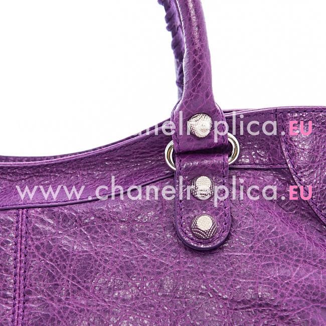 Balenciage Part Time Lambskin Silvery hardware Bag Purple B5258469