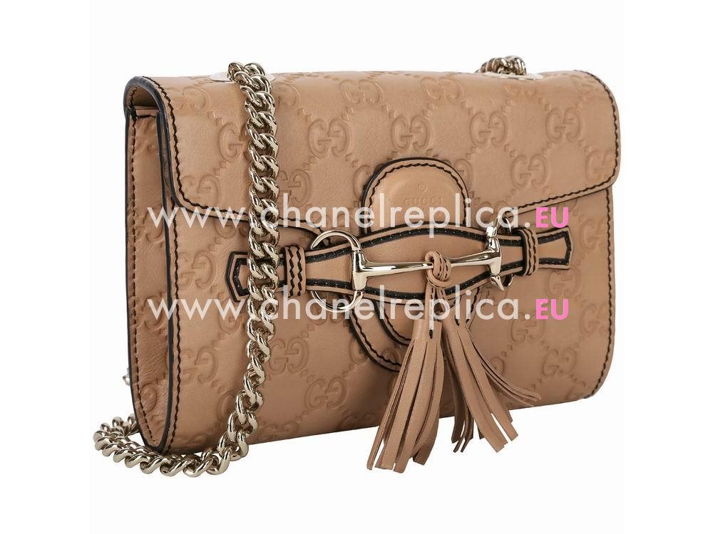 Gucci Emily Guccissima Calfskin shoulder Bag In Brown G592765