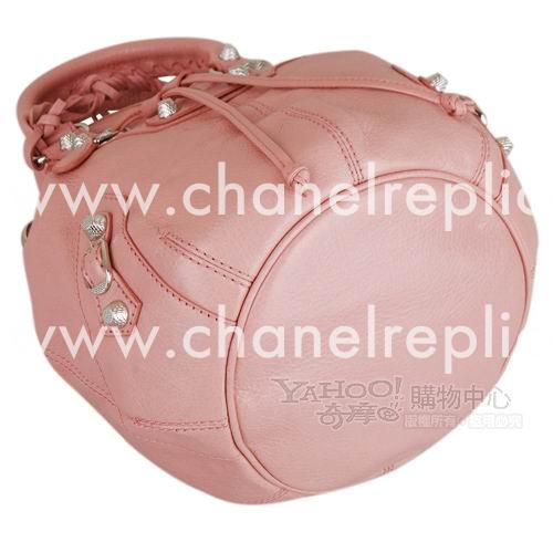 Balenciage Pompon Lambskin Silvery hardware Classic Mini Bag Rose Pink B4458113