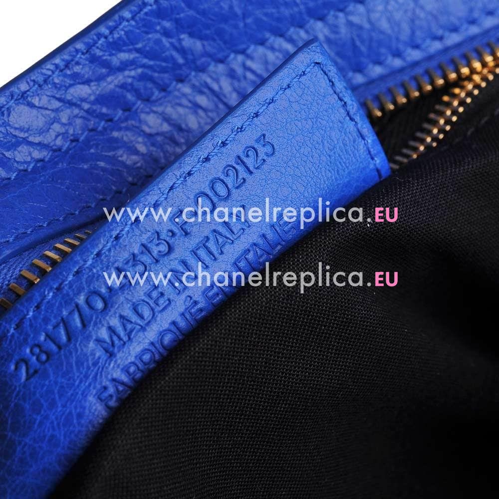 Balenciage City Lambskin Gold hardware Classic Bag Blue B5835466