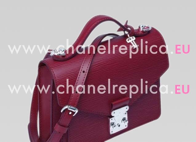 Louis Vuitton 2013 Epi Leather Monceau BB Bag Purplish-Red M40783