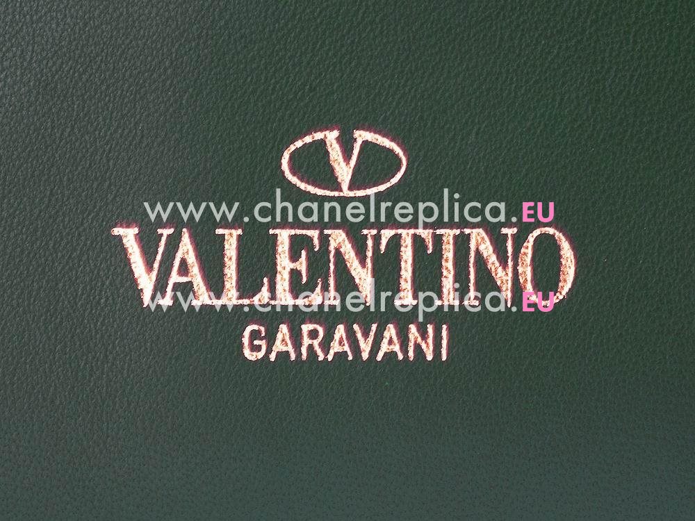Valentino Rockstud Lambskin Handbag Dark Green VA55302
